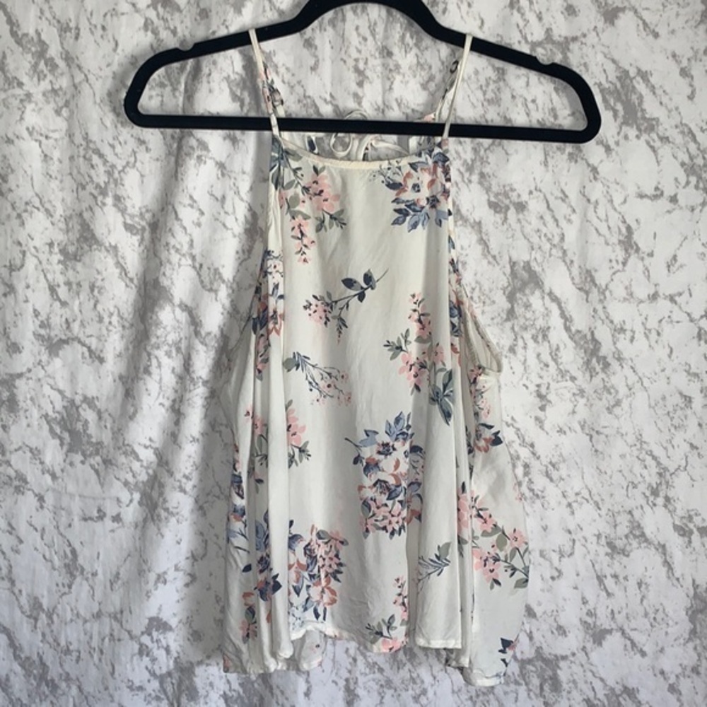 Holister RACERBACK cami/tank top Cream floral size medium